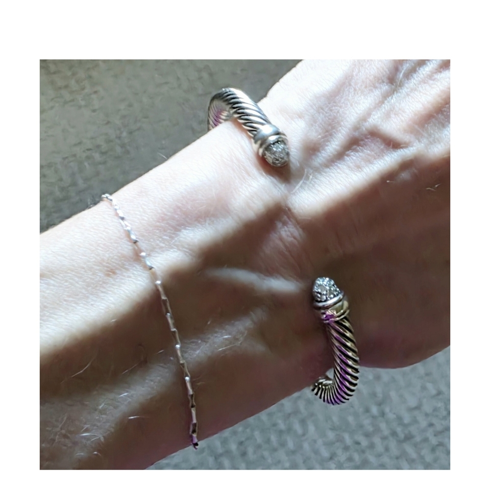 David Yurman Classic Cable Bracelet With Pavé Diamond Domes, 5mm - Picture 7 of 8